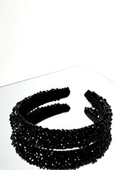Black crystal headband