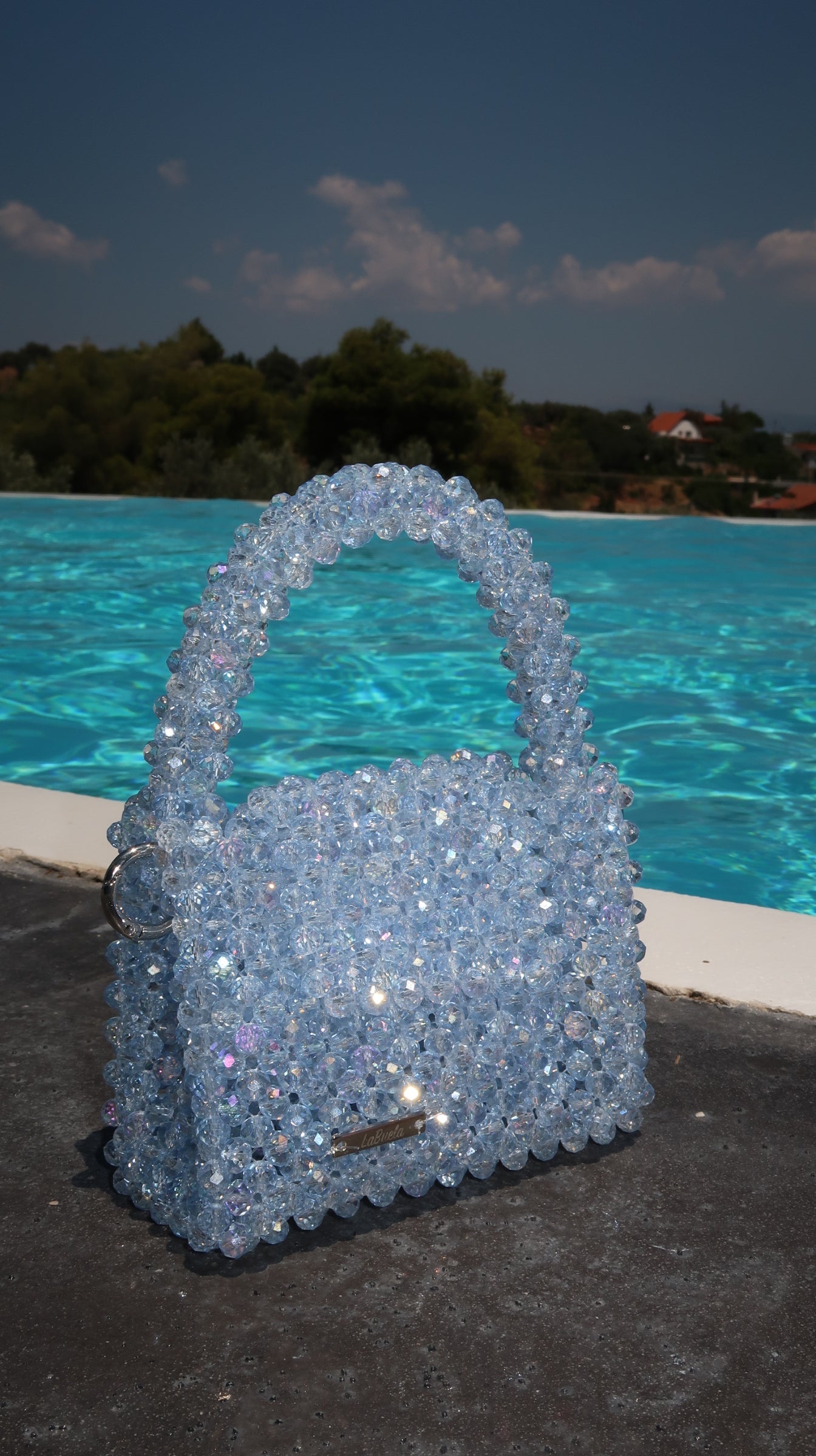 Κρύσταλλο μίνι μεγέθους ανοιχτό μπλε λιλά