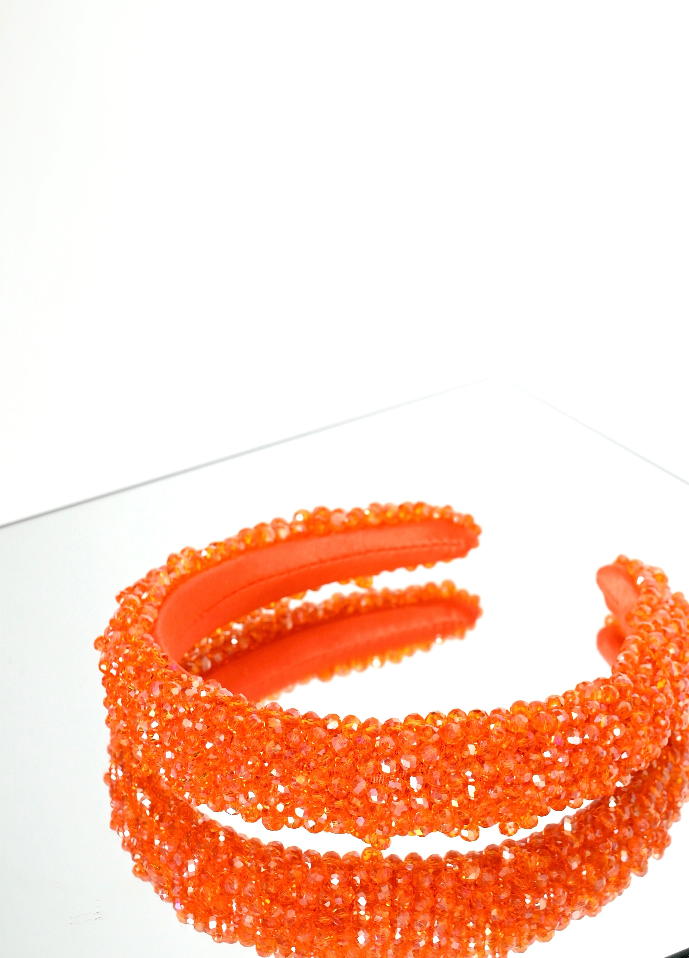 Orange crystal headband