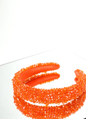 Orange crystal headband