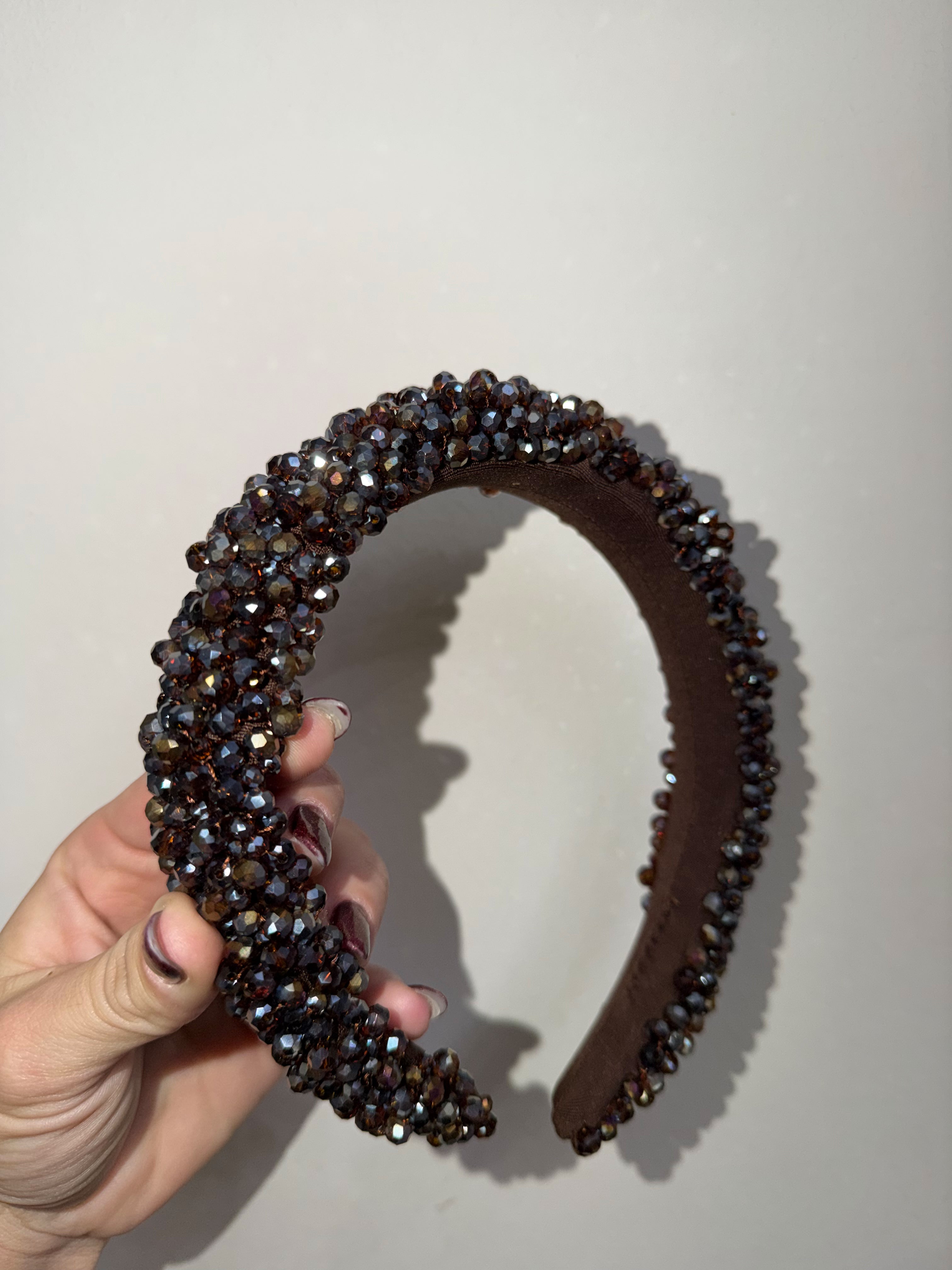 Brown crystal headband