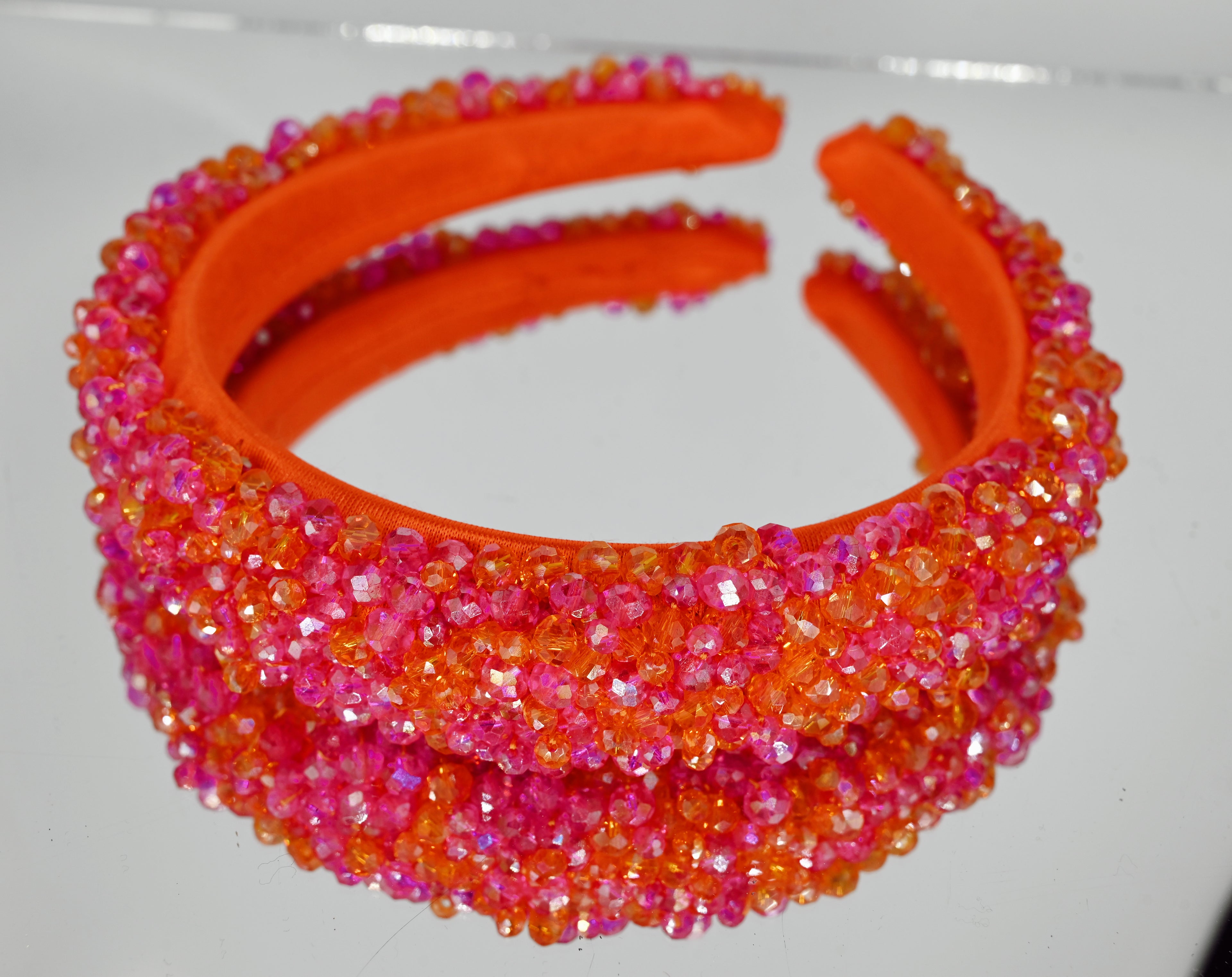 Orange Fuksia Crystal Headband