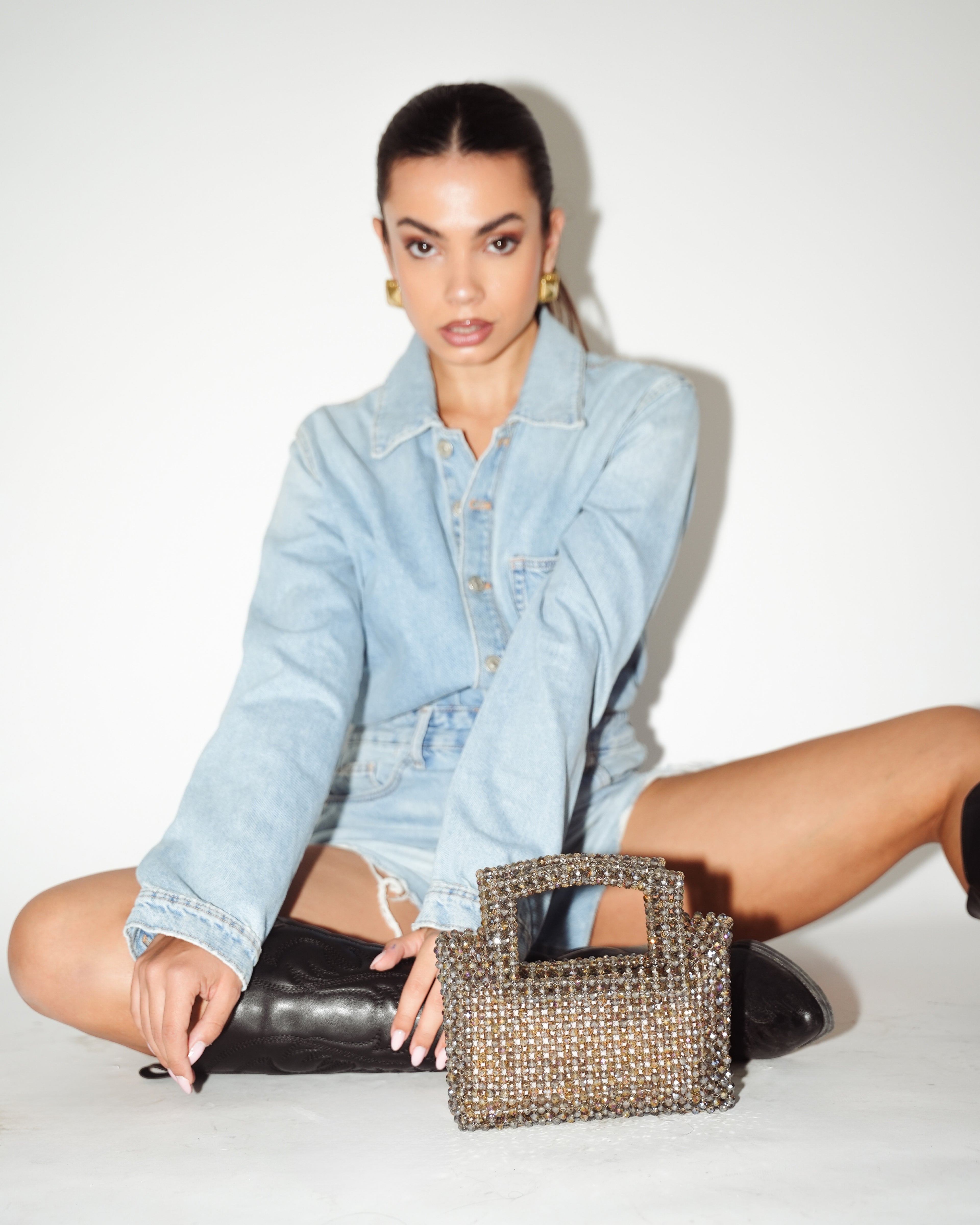 Τετράγωνη τσάντα από κρύσταλλο Xhaki